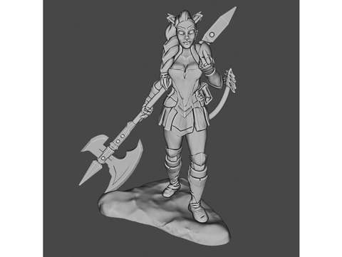Image of Female tiefling fighter table top games (28 mm)