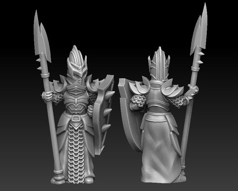Image of Dark elf spear guardian 3d printable miniature