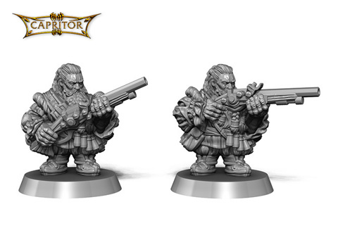 Image of Dwarf Two-Men Musket Miniatures Set