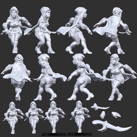 Image of Elf Rogue Type A with Modular Hands and Weapons