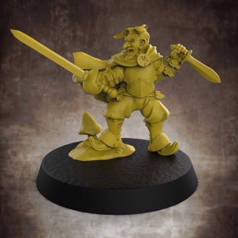 Image of Male Gnome Fighter - 32mm scale miniature