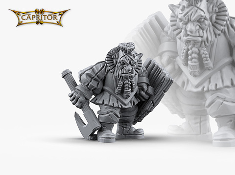 Image of Goblin Warrior Miniature (28mm Scale) No Supports