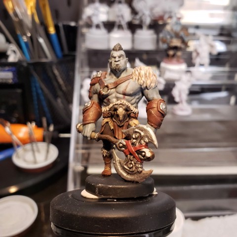 Image of Goliath Barbarian Type A (With Hair) w/ Modular Hands + 4 Weapons