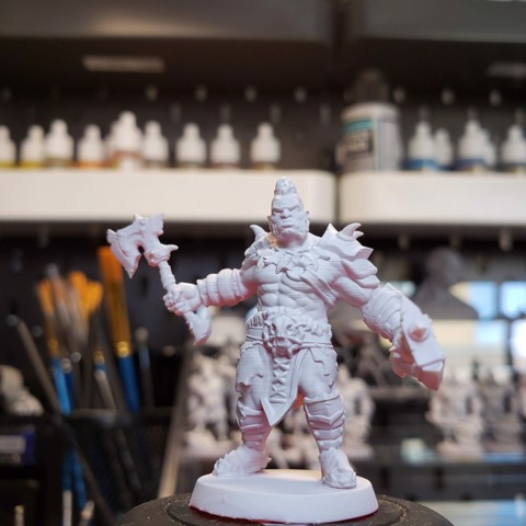 Image of Half-orc Barbarian Type A w/ Modular Hands + 4 Weapons