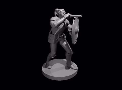 Image of Half Orc Female Bard with War Gong and Blowgun