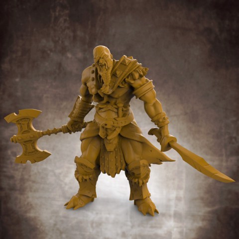 Image of RPG Barbarian- Multipart with build options (32mm scale)