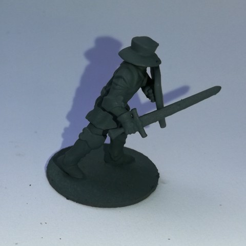 Image of Foot Knight Miniature with shield and sword (28mm)