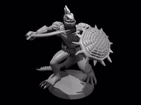Image of Lizardfolk Fighter with Scimitar and Shield