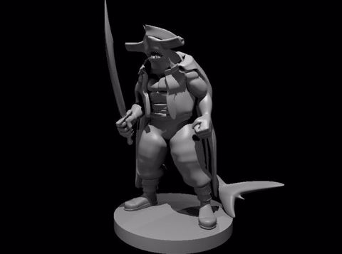 Image of Hammerhead Pirate with Scimitar
