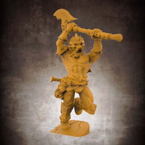 Image of The Lion God, Champion of the Arena (32mm scale miniature)