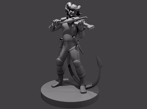 Image of Tiefling Bard with a Fiddle