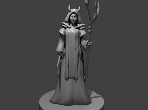 Image of Tiefling Wizard with Robes and Tentacle Staff