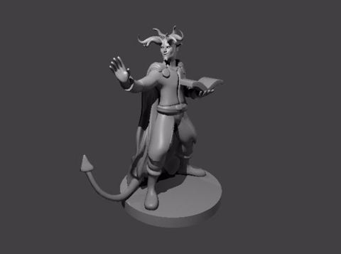 Image of Tiefling Wizard with Beastly Horns