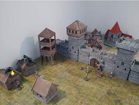 Image of Modular Castle, Town, House, Tower, Church,  Gates, Cathedral and Dm Screen