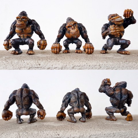 Image of Cartoon Ape Three Pose Set