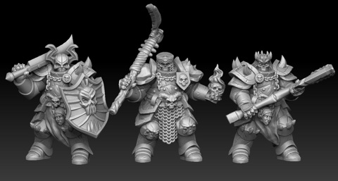 Image of Death knights 3d printable miniatures set