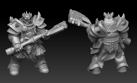 Image of Death knight with ax 3d printable miniature