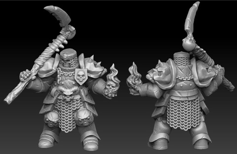 Image of Death knight with scythe3d printable miniature