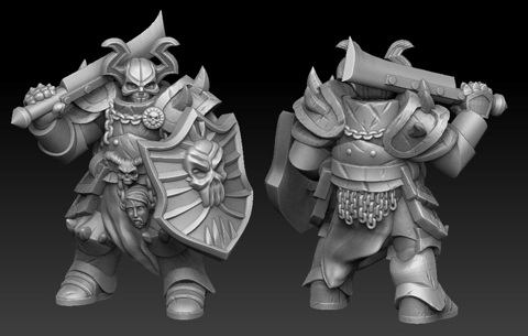 Image of Death knight with shield3d printable miniature