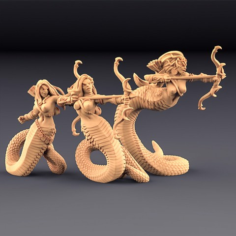 Image of Snakewoman Archers - 3 Units (AMAZONS! Kickstarter)