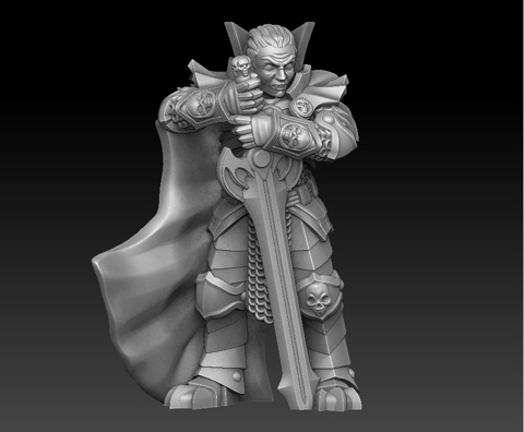 Image of Vampire lord two-handed sword 3d printable miniature